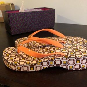 Tory Burch Cut Out Wedge Flip Flop NWT